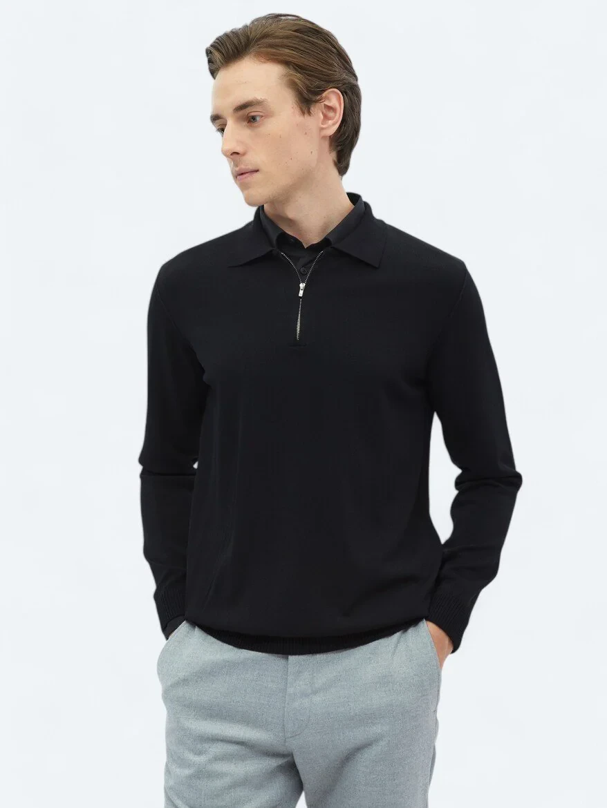 Black Knitwear Sweatshirt - 3