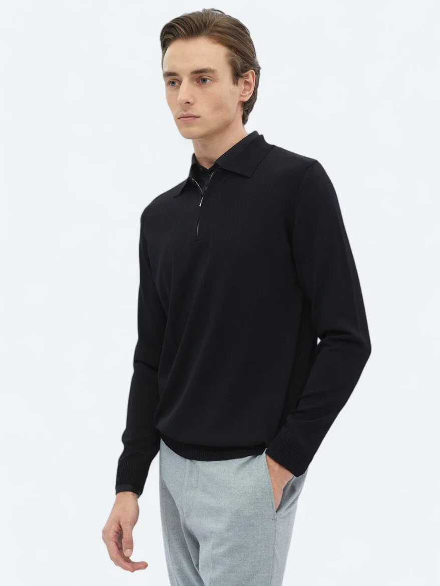 Black Knitwear Sweatshirt 