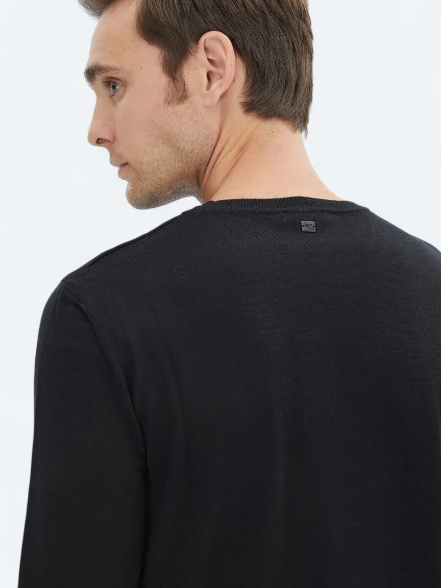 Black Knitwear Sweatshirt - 5