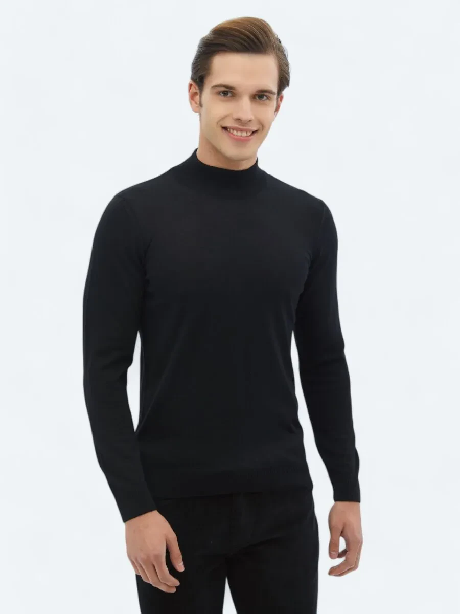 Black Knitwear Sweatshirt - 1