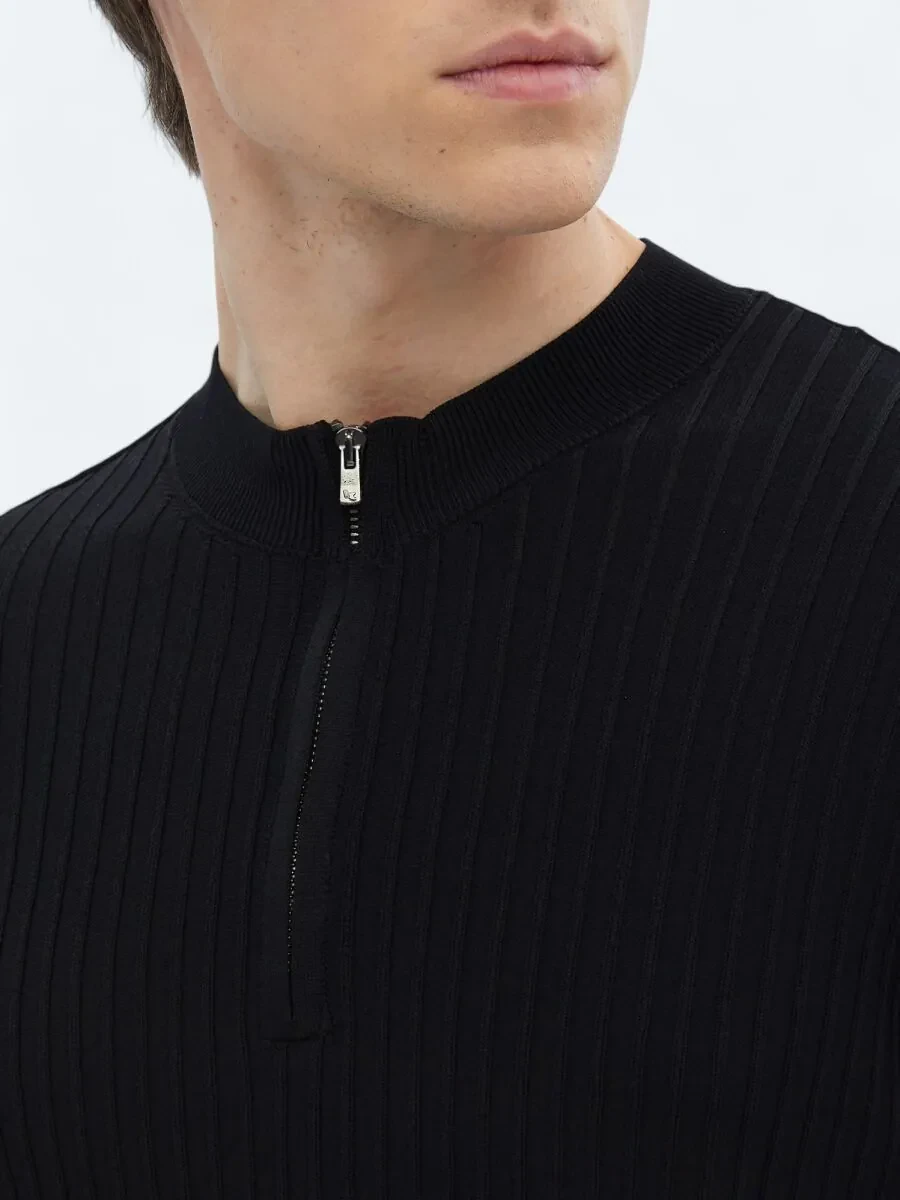 Black Knitwear Sweatshirt - 4