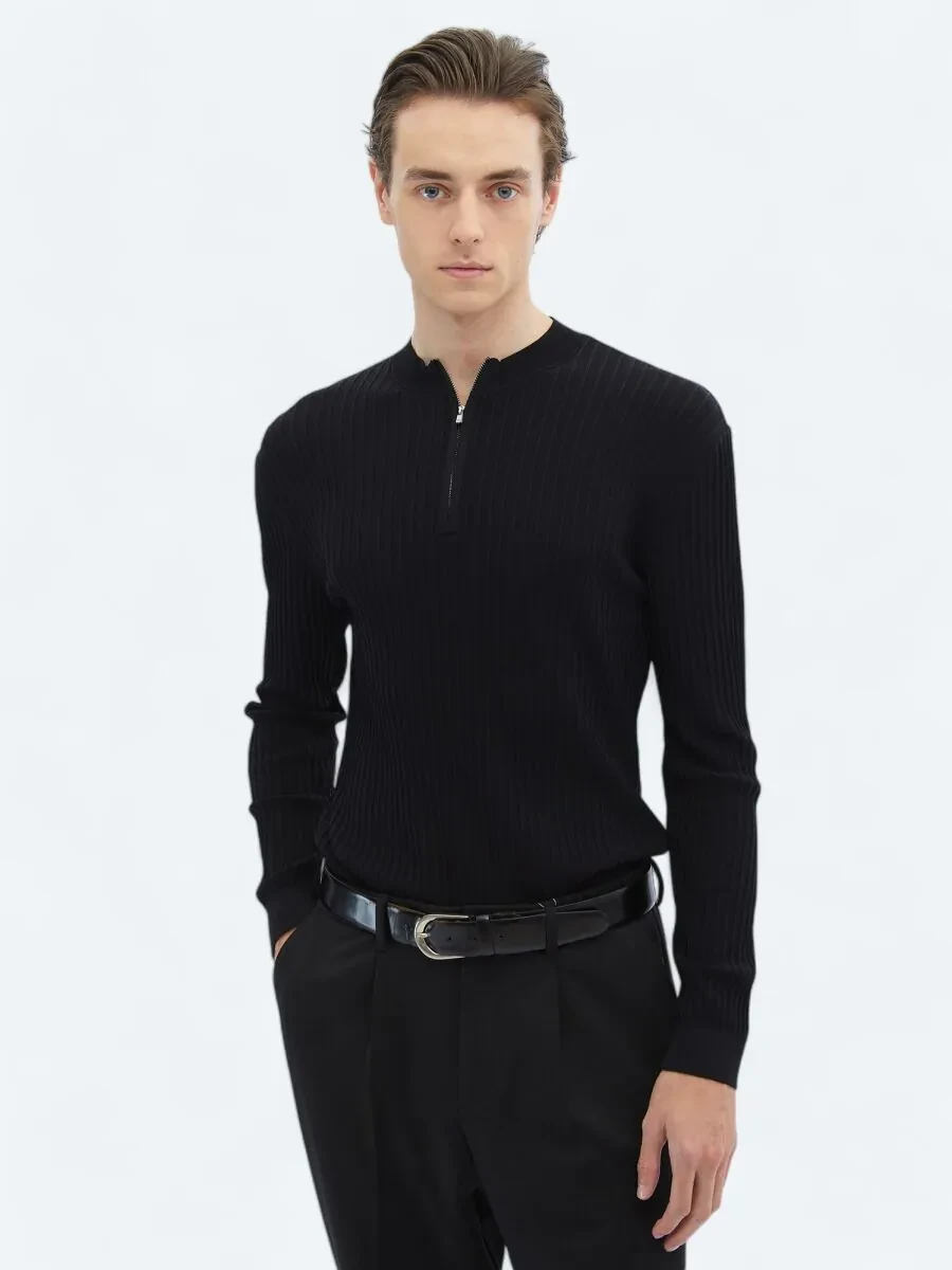 Black Knitwear Sweatshirt - 5