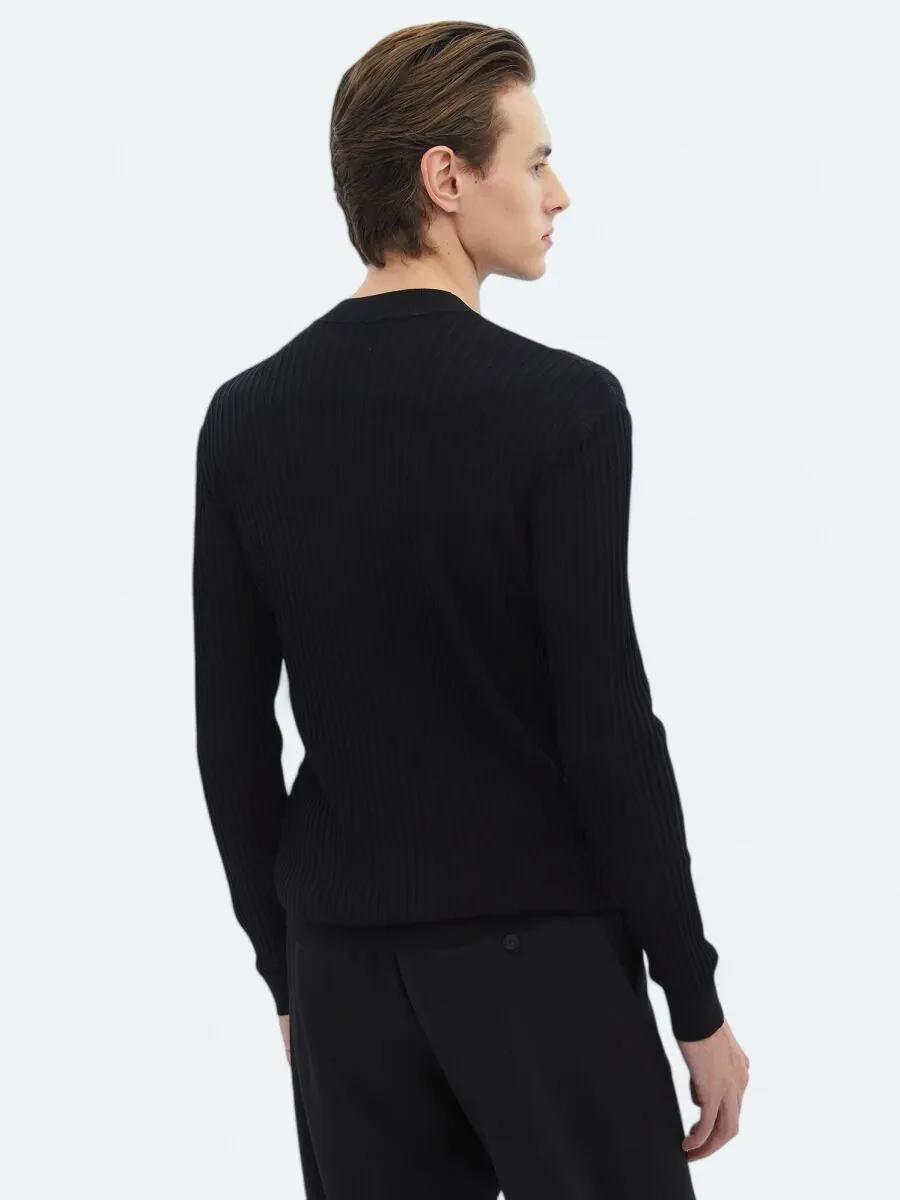 Black Knitwear Sweatshirt - 6