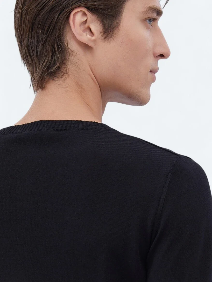 Black Knitwear Sweatshirt 