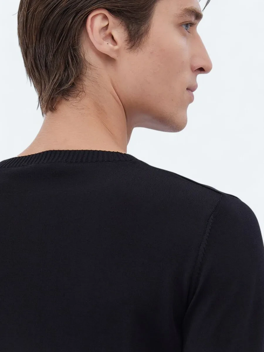Black Knitwear Sweatshirt - 4