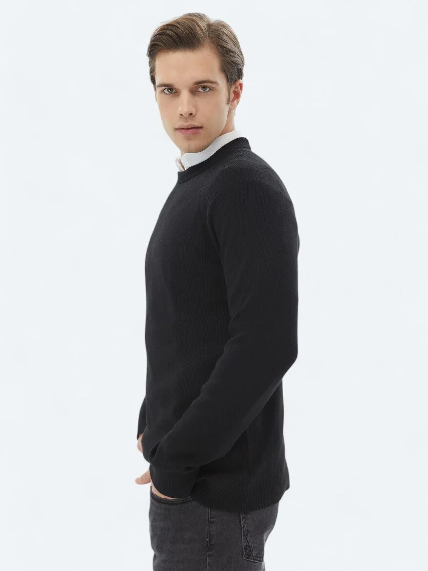 Black Knitwear Sweatshirt 