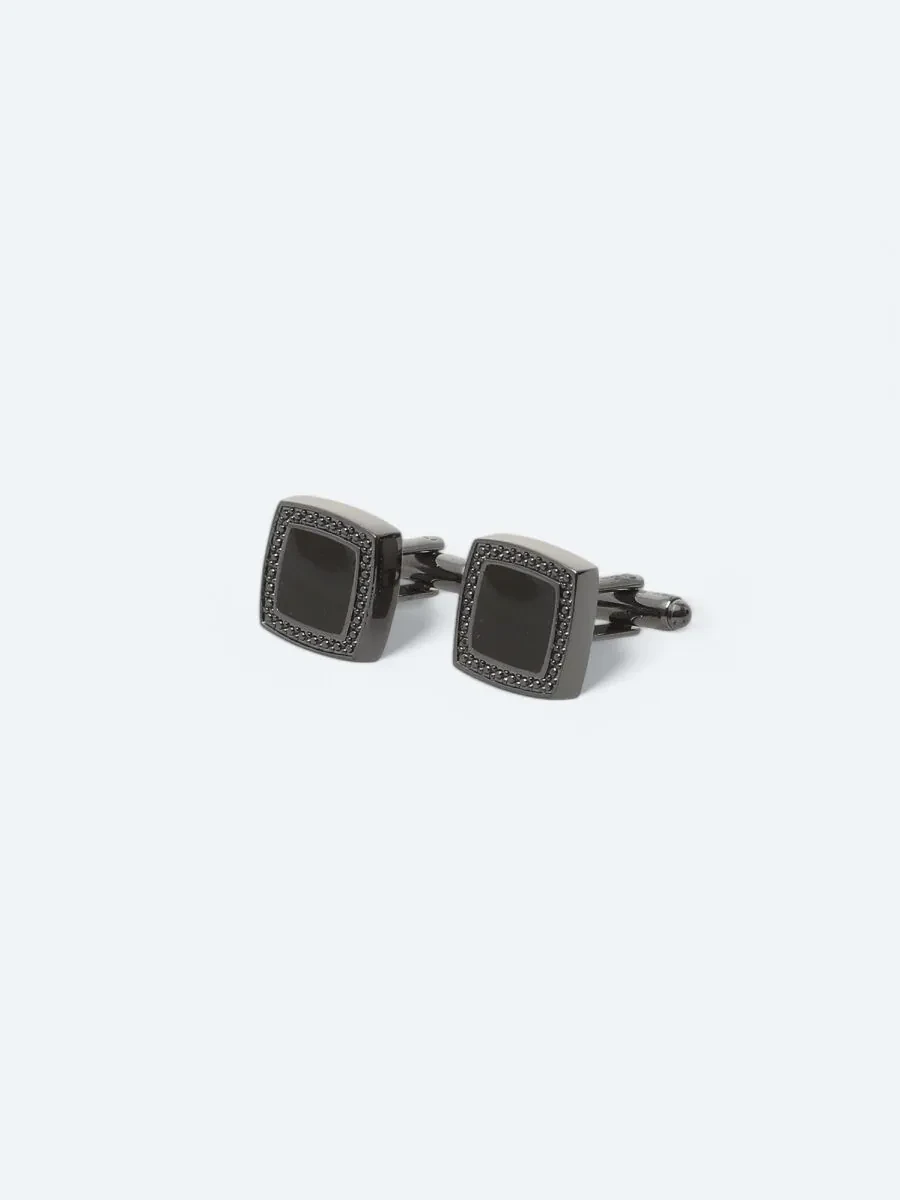 Black Metal Cuff Link - 1