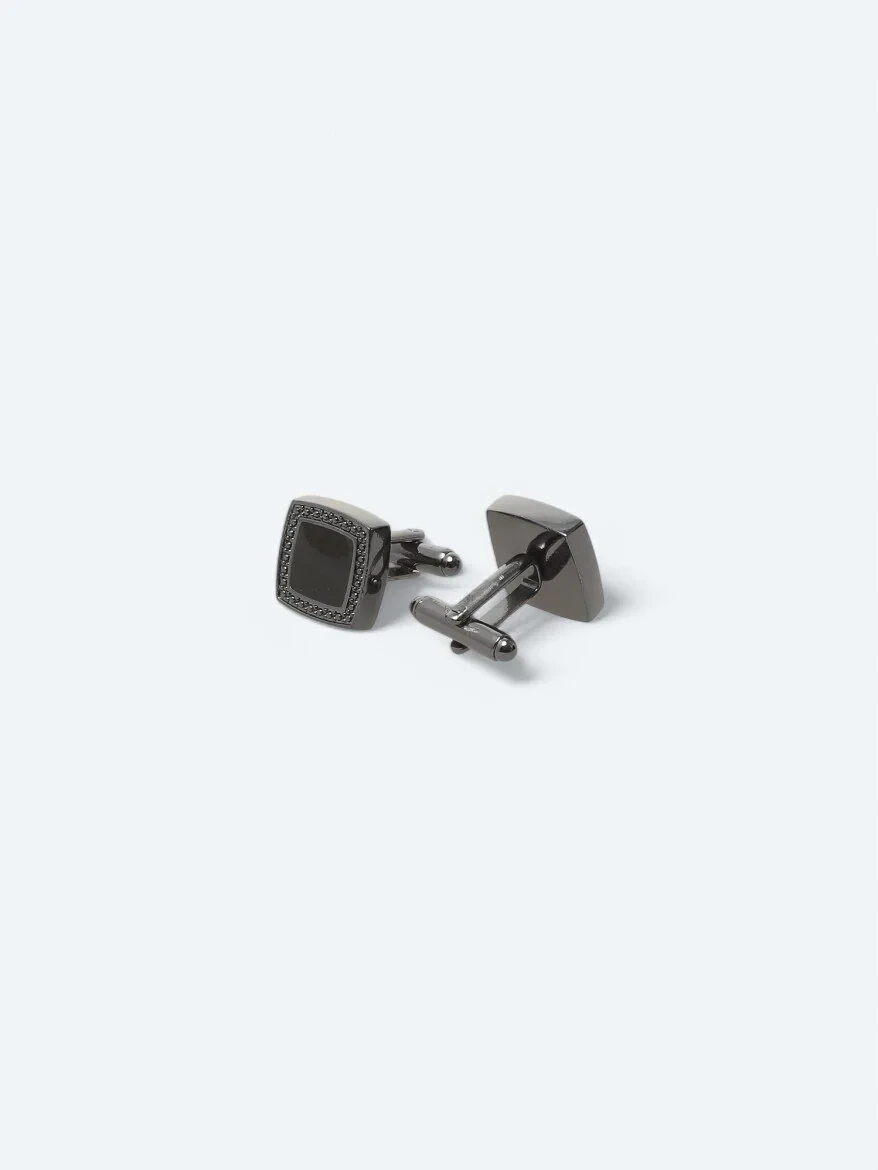 Black Metal Cuff Link - 2