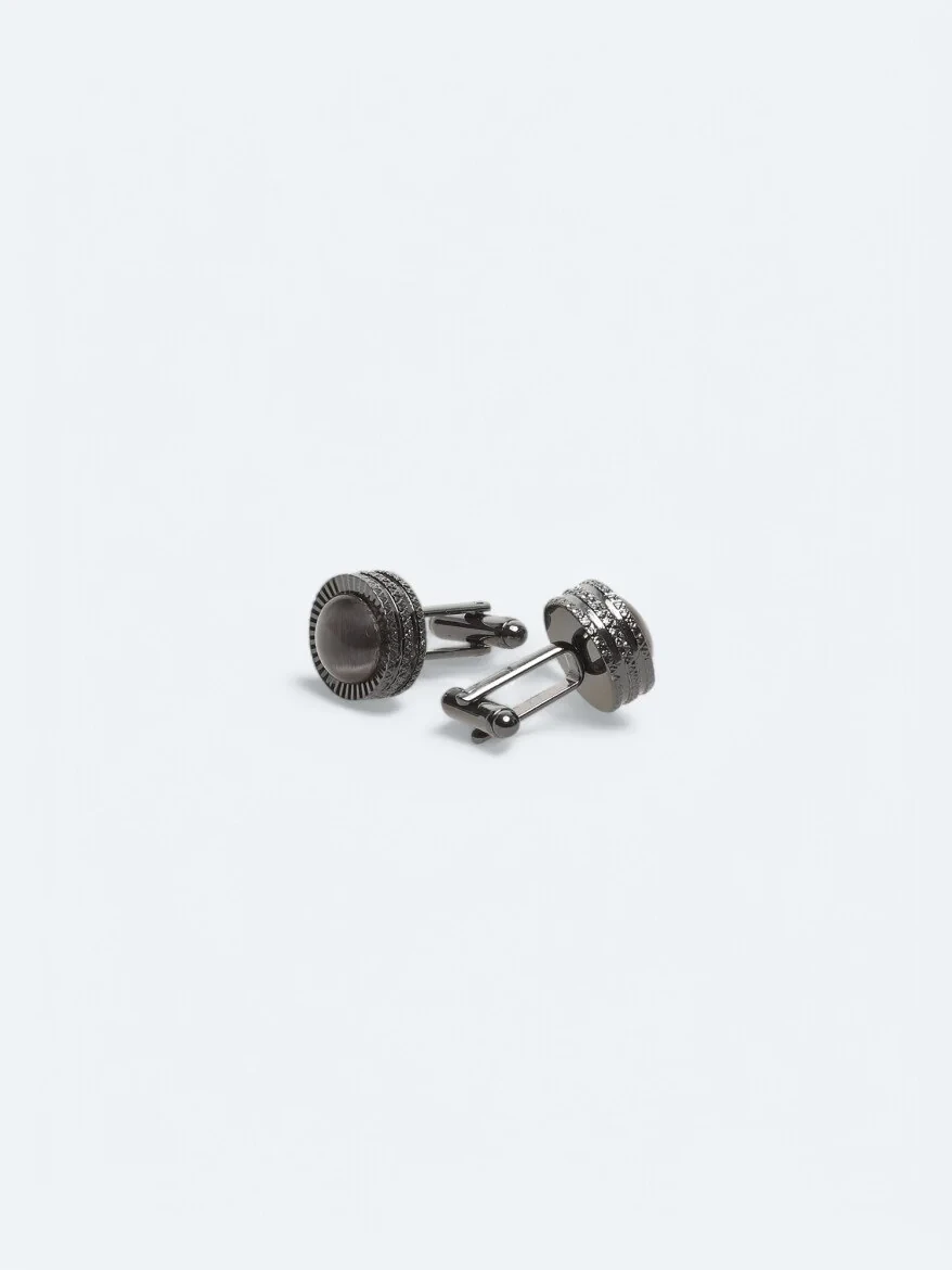 Black Metal Cuff Link - 2