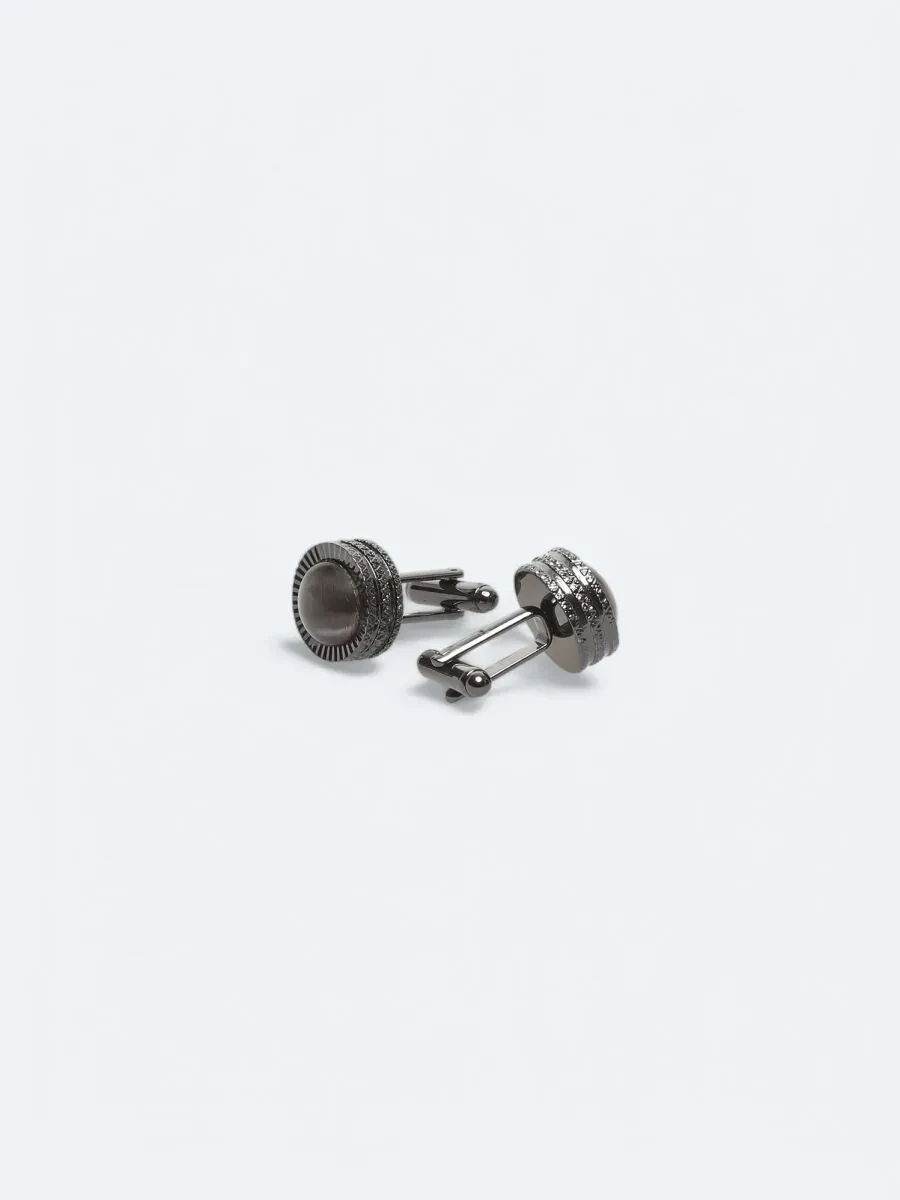 Black Metal Cuff Link - 2