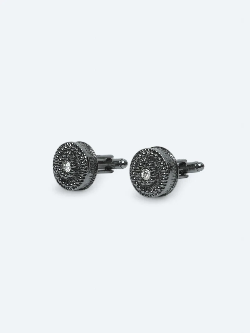 Black Metal Cuff Link - 1