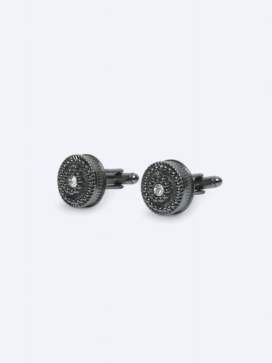Black Metal Cuff Link - 1