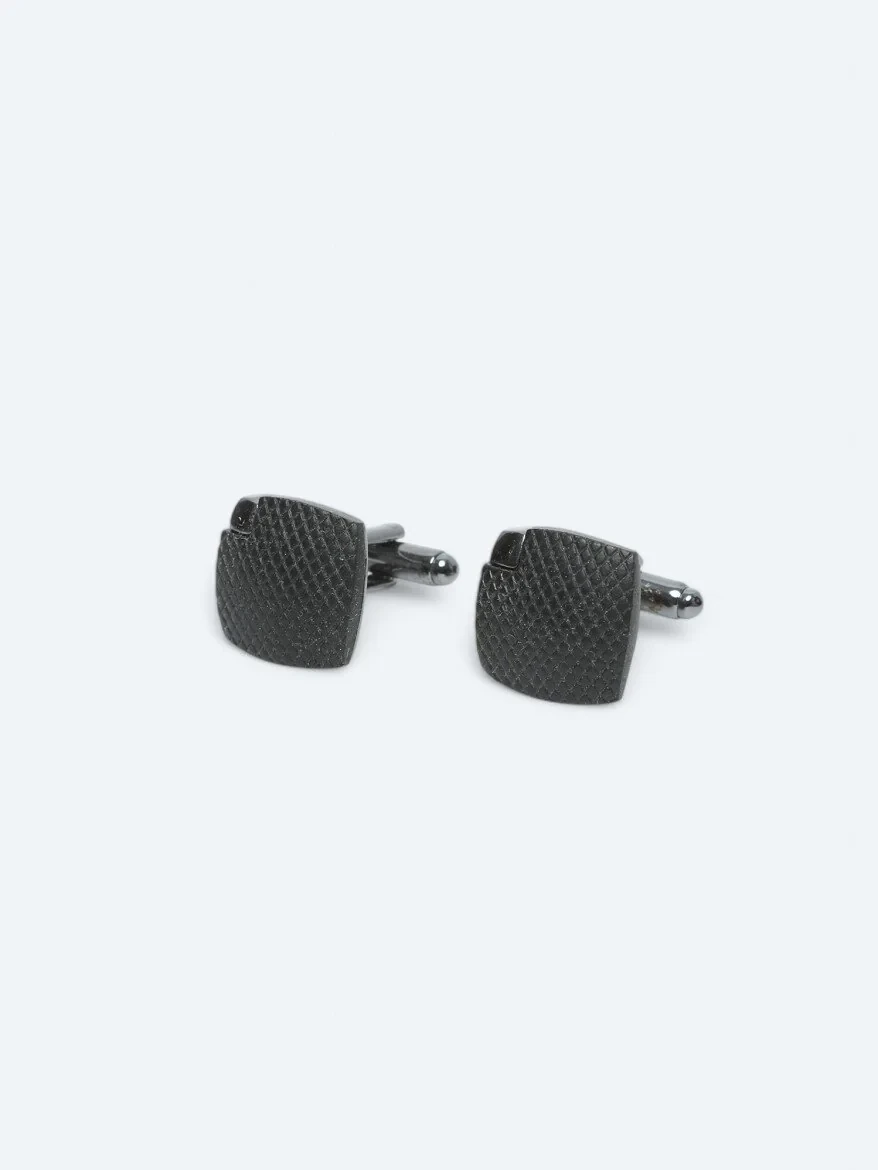 Black Metal Cuff Link - 1
