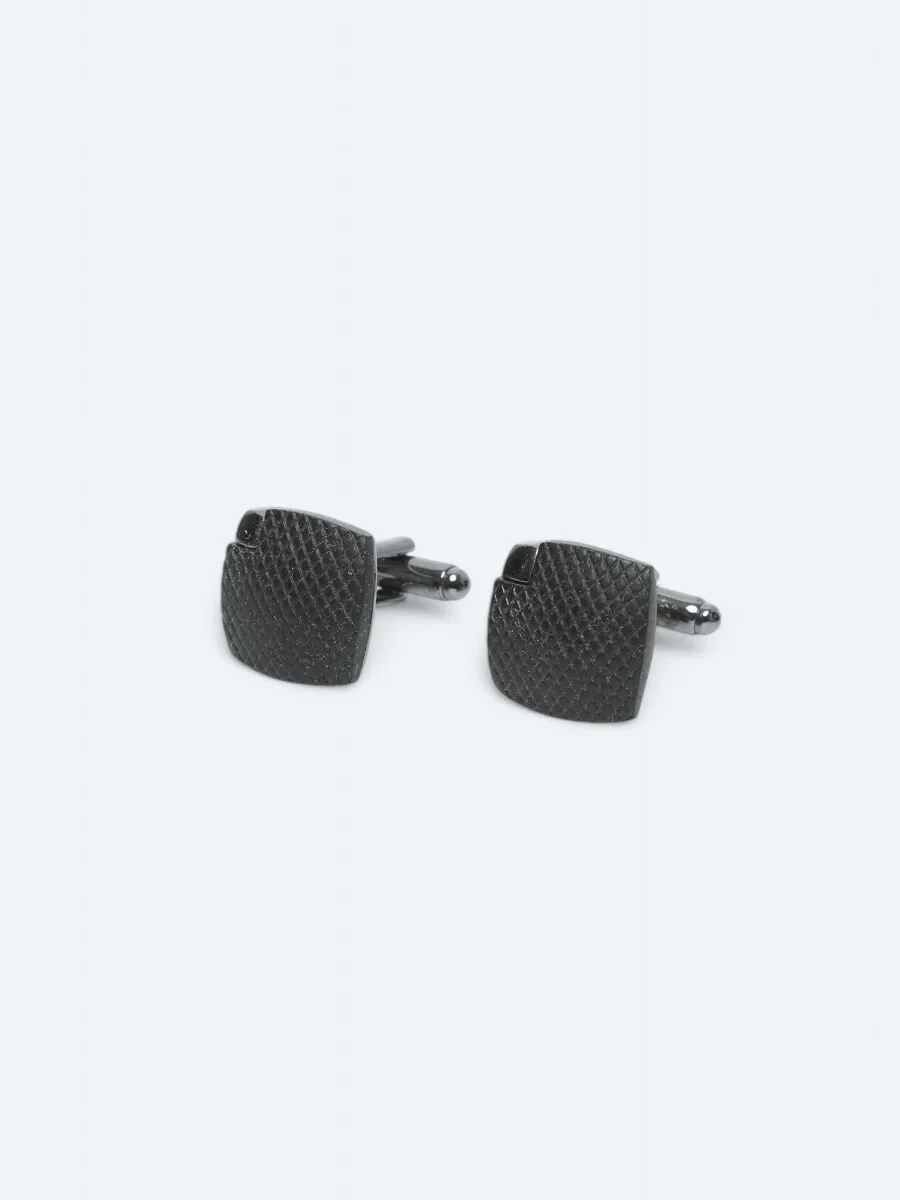 Black Metal Cuff Link - 1