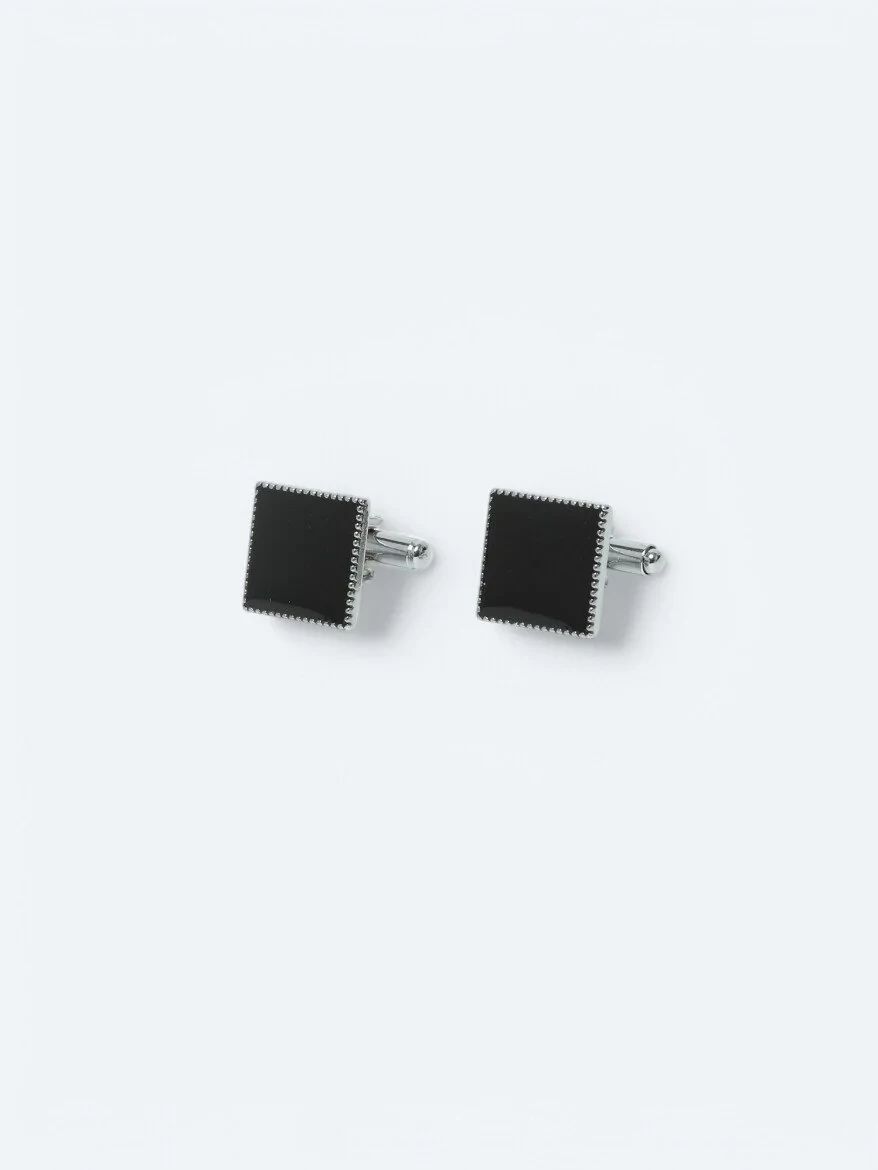 Black Metal Cuff Link - 1