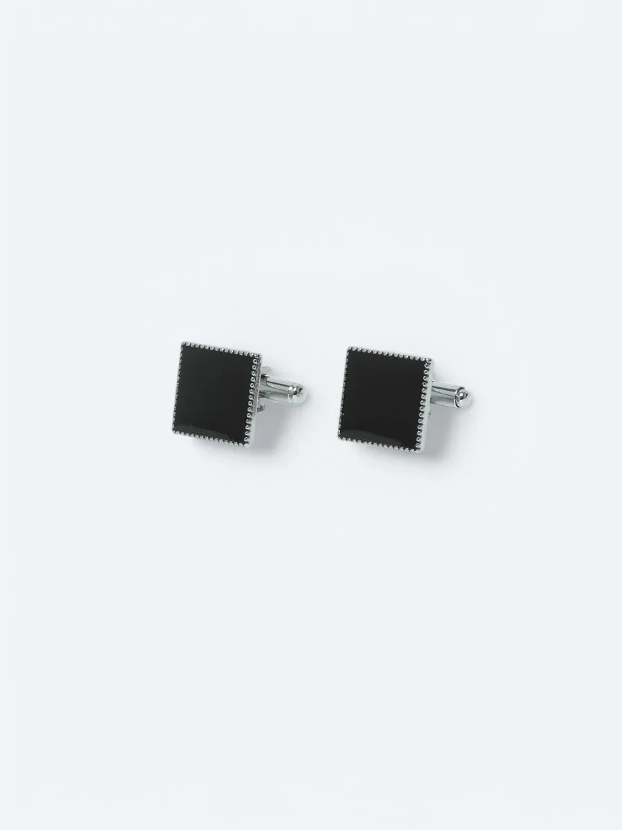 Black Metal Cuff Link - 1