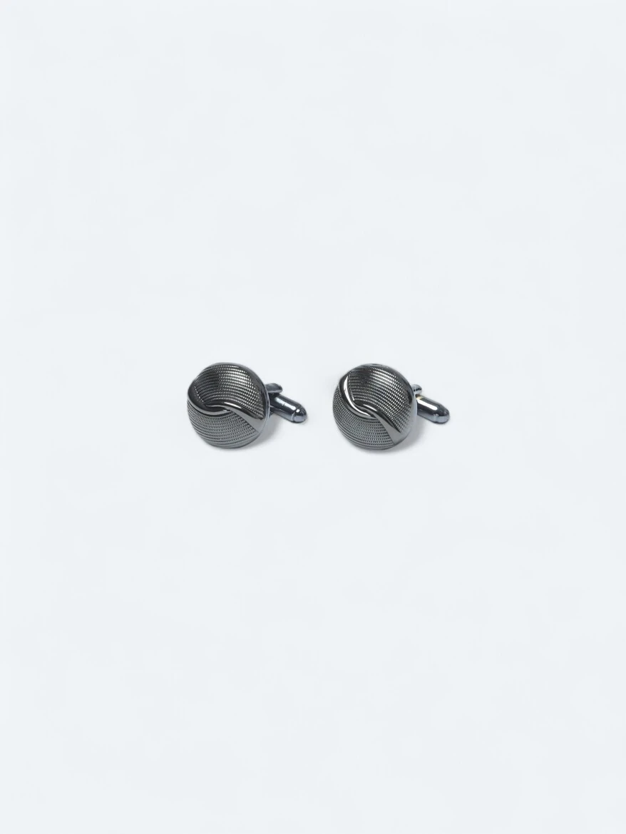 Black Metal Cuff Link - 1