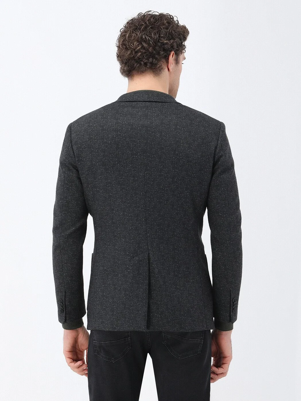 Black Patterned Modern Fit Jacket - 6