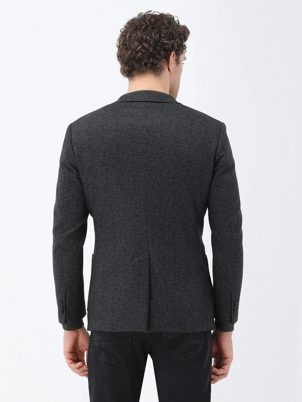 Black Patterned Modern Fit Jacket - 6