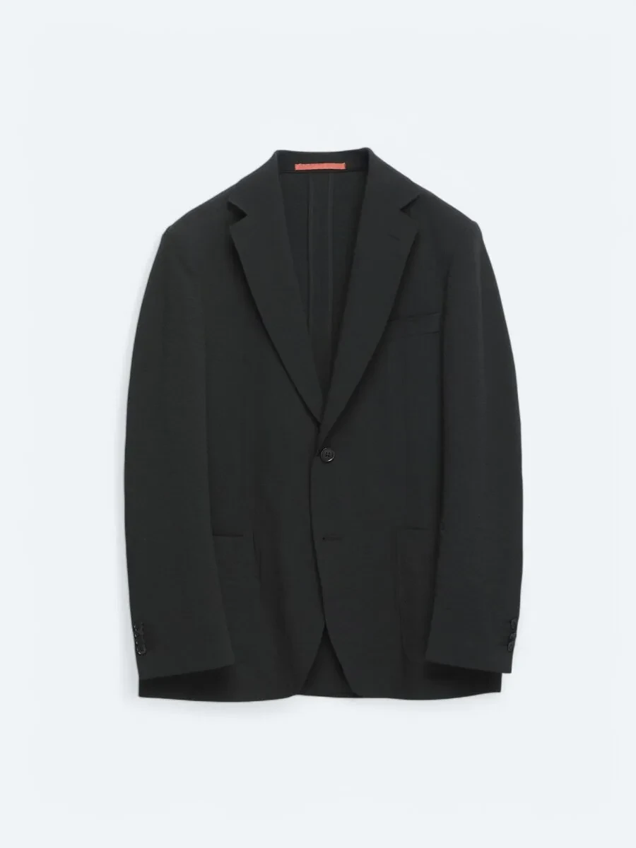 Black Patterned Modern Fit Suit - 6