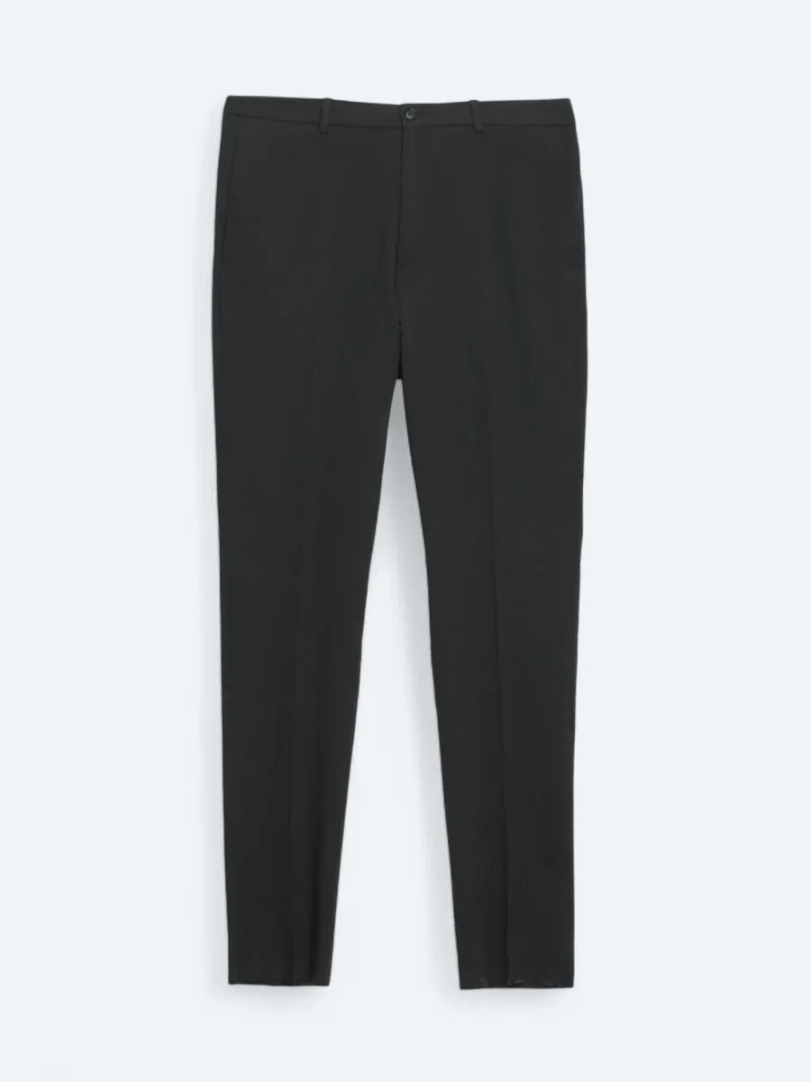 Black Patterned Modern Fit Suit - 7