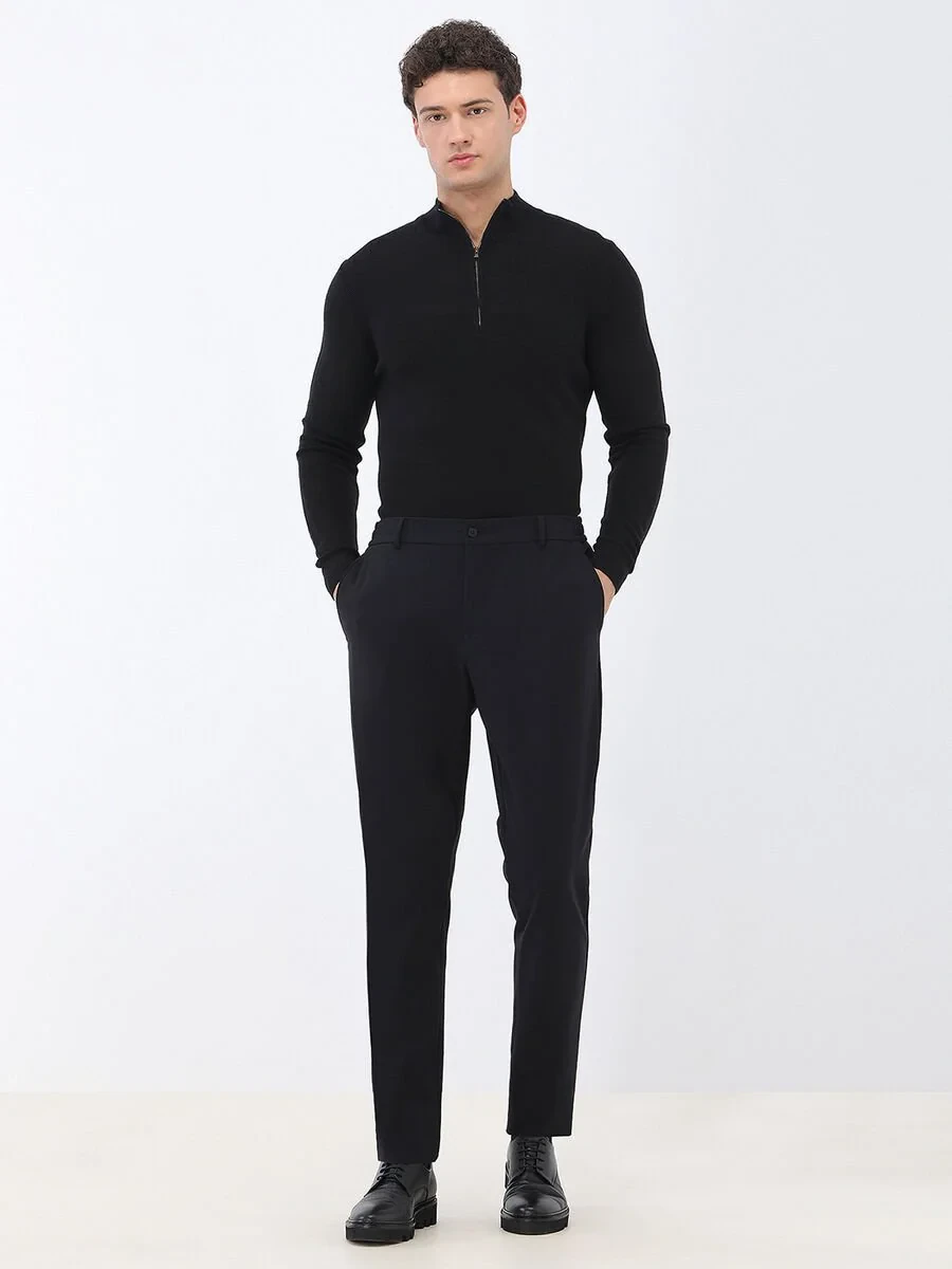 Black Plain Comfort Fit Suit - 5