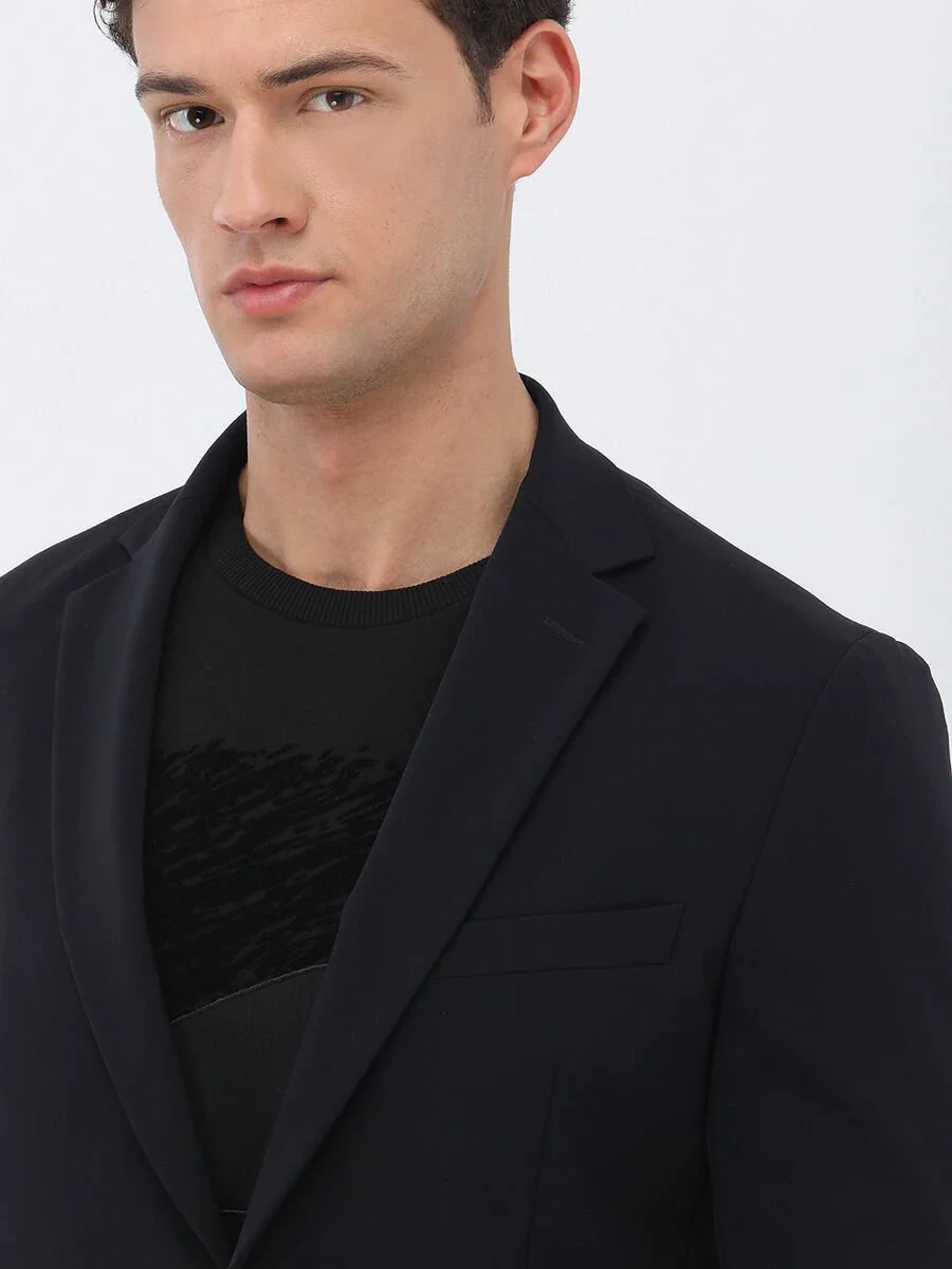 Black Plain Comfort Fit Suit - 8