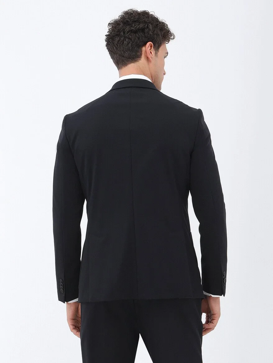 Black Plain Comfort Fit Suit - 10