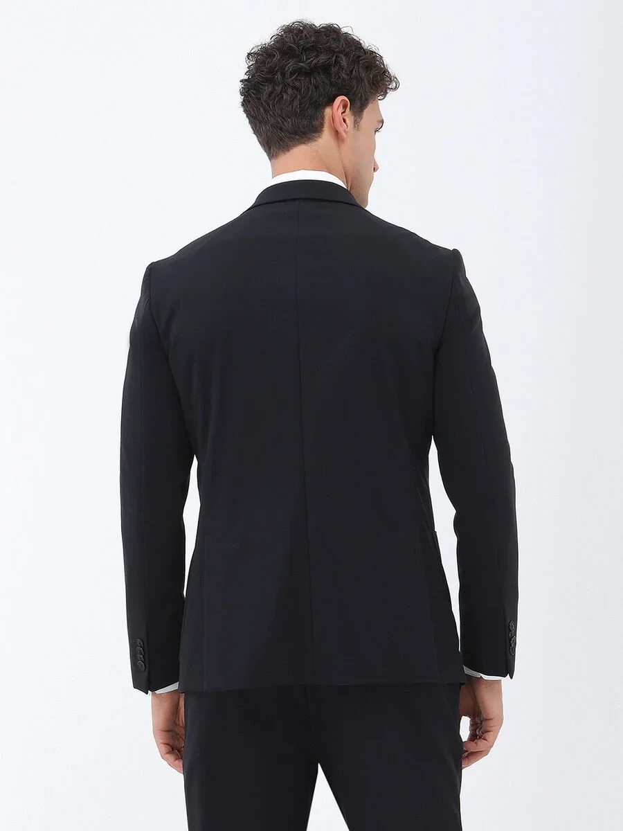 Black Plain Comfort Fit Suit - 10