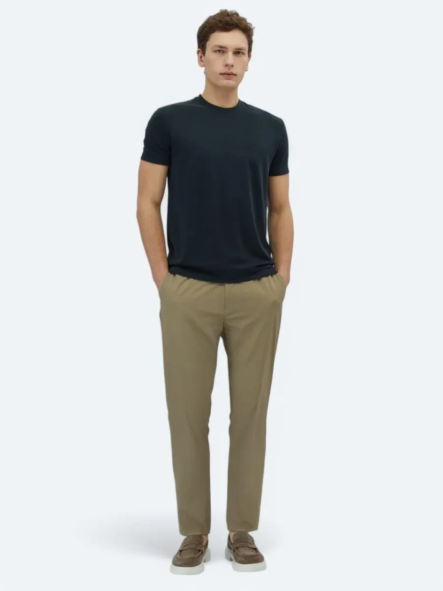Black Plain Crew Neck T-Shirt - 2