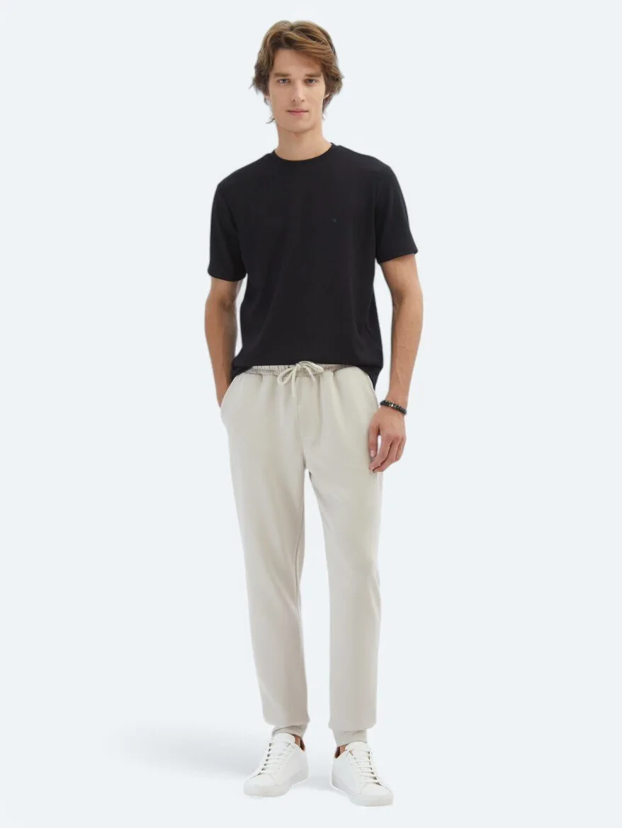 Black Plain Crew Neck T-Shirt - 2