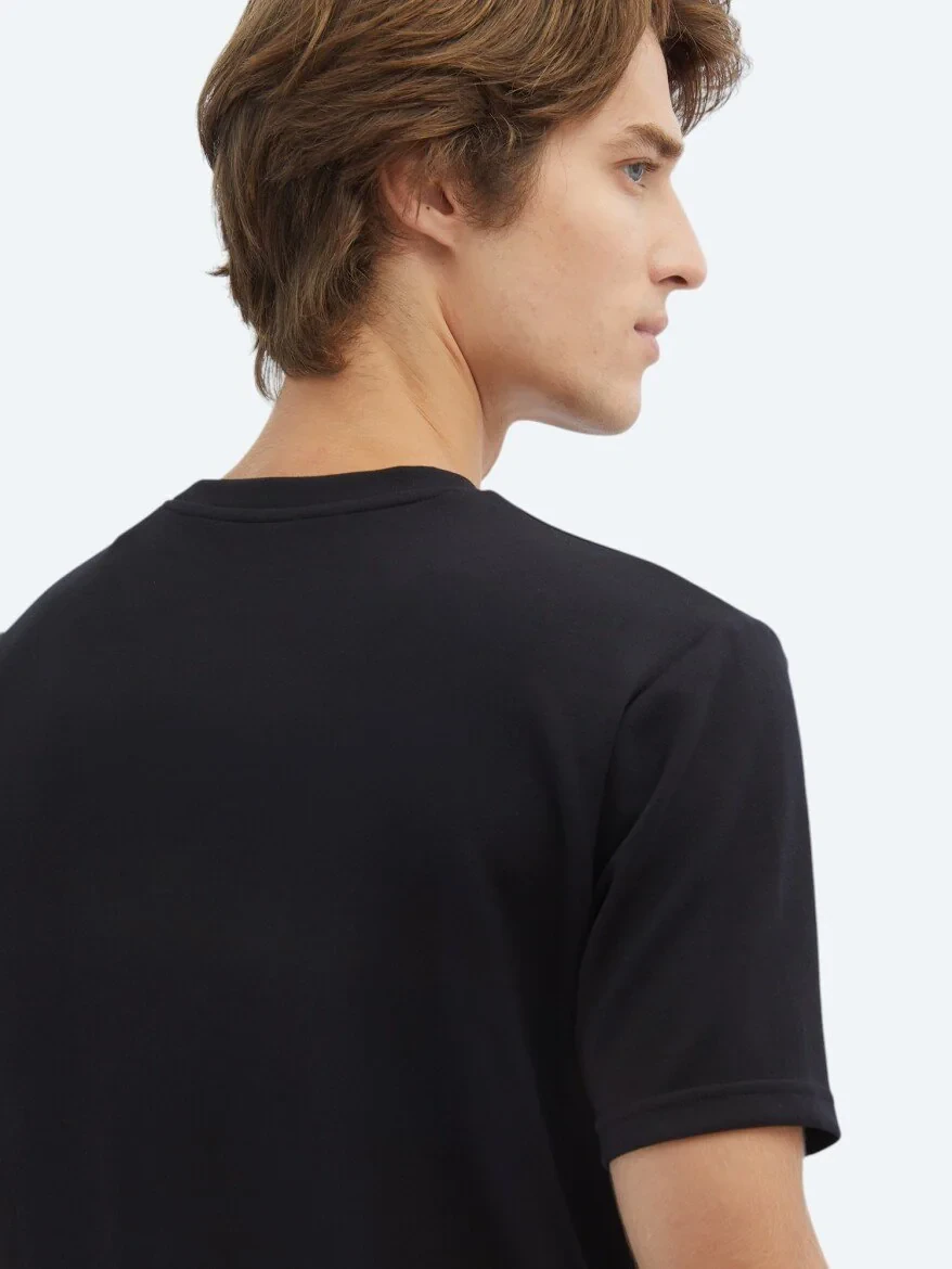 Black Plain Crew Neck T-Shirt 