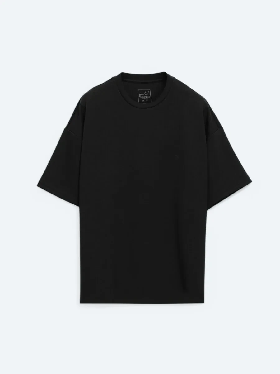 Black Plain Crew Neck T-Shirt - 6