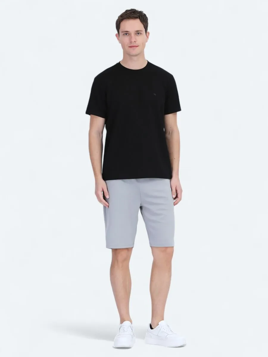 Black Plain Crew Neck T-Shirt - 2