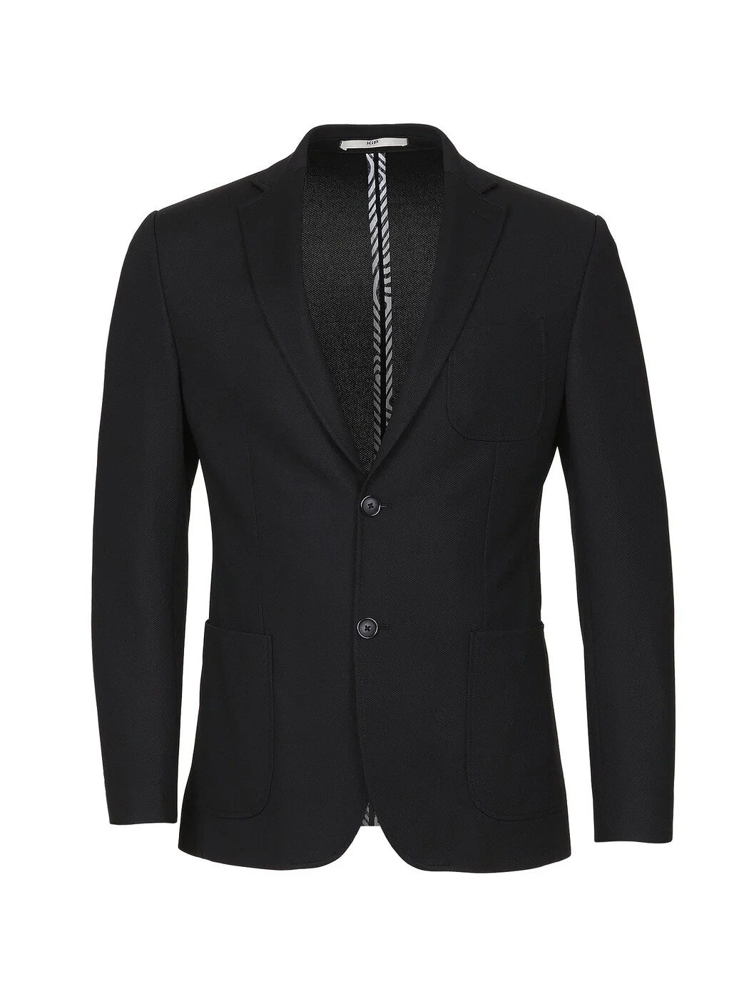 Black Plain Modern Fit Jacket - 6