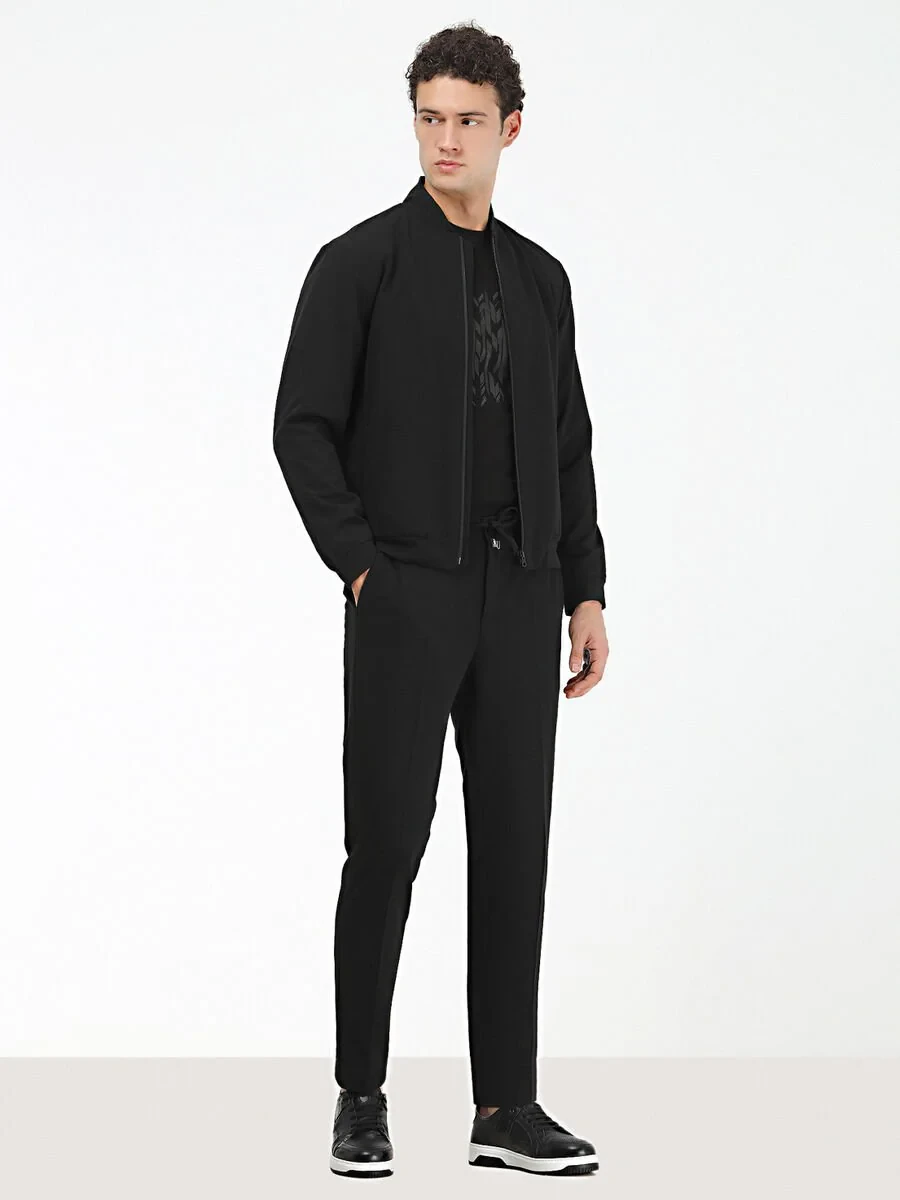 Black Plain Modern Fit Suit - 2
