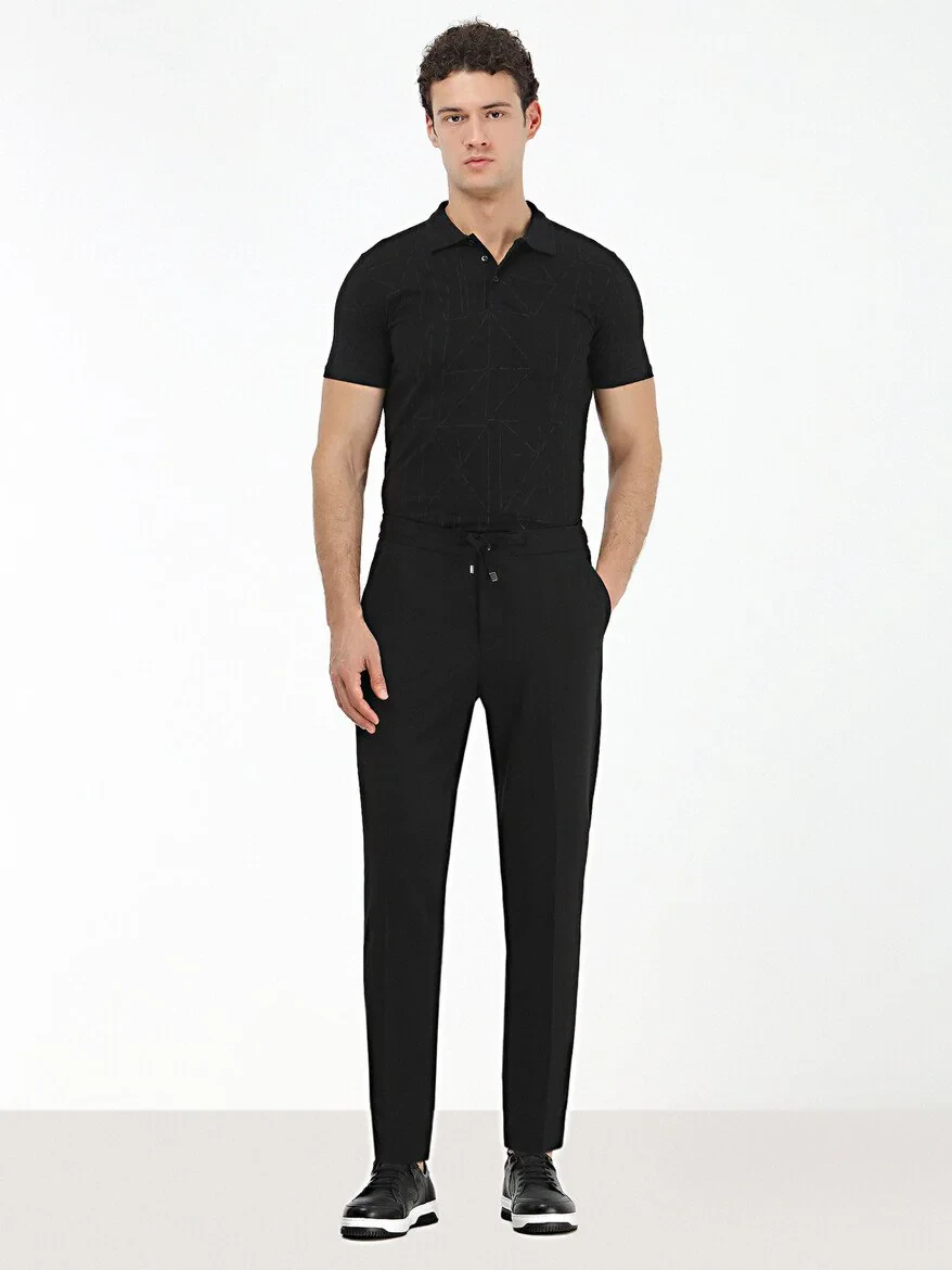 Black Plain Modern Fit Suit - 4