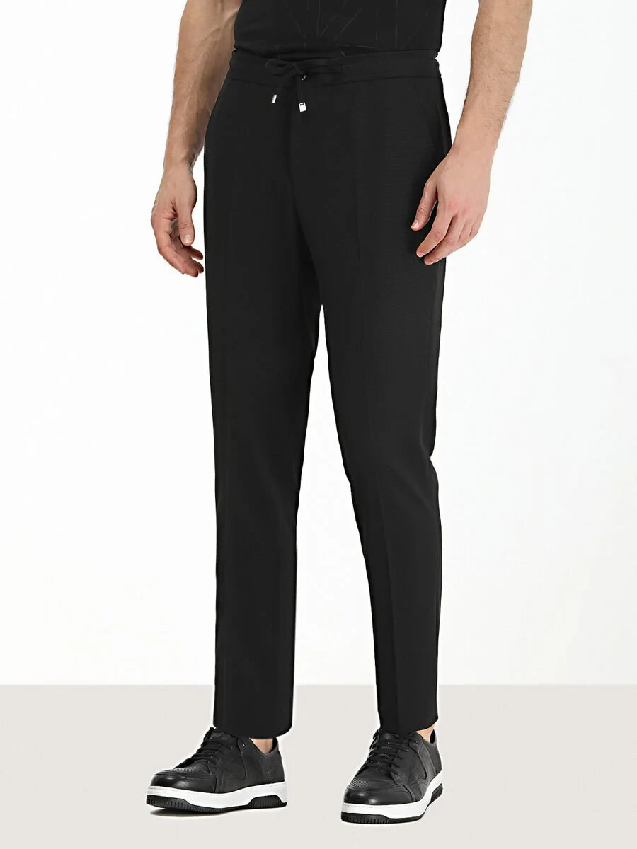 Black Plain Modern Fit Suit - 5