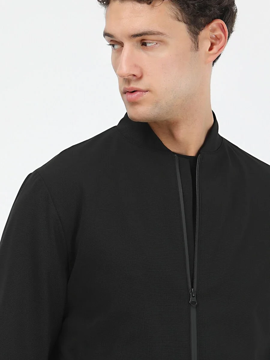 Black Plain Modern Fit Suit - 7