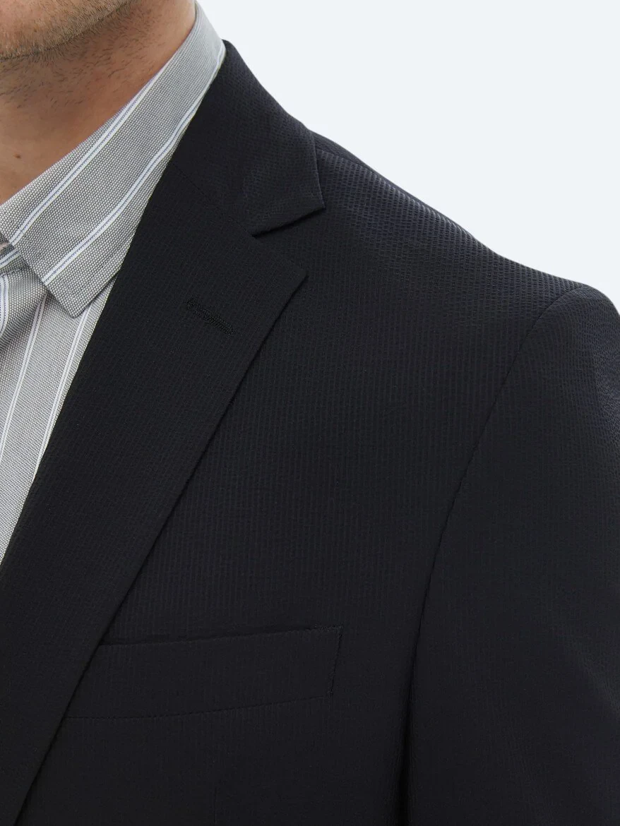 Black Plain Modern Fit Suit - 6