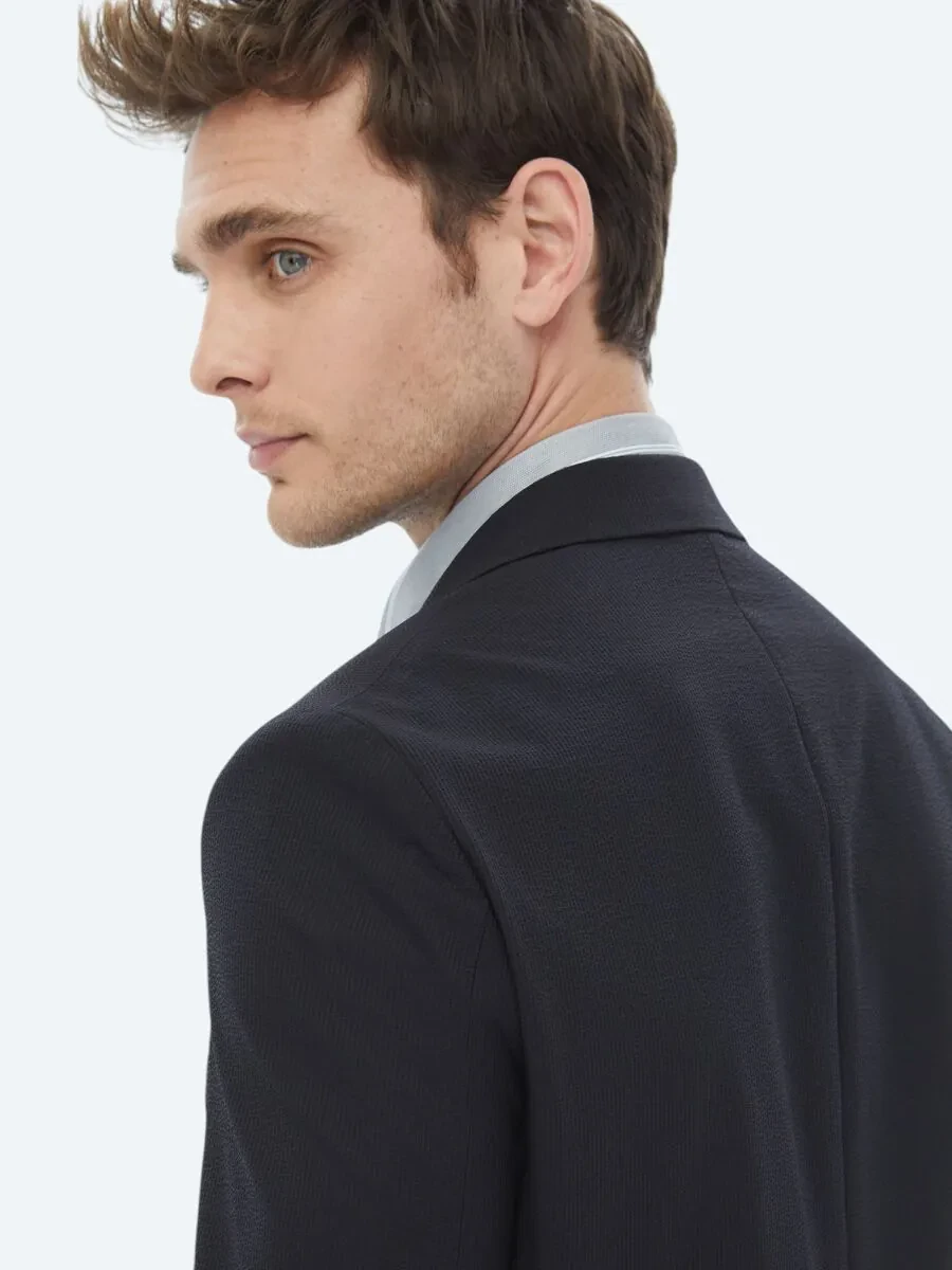 Black Plain Modern Fit Suit - 11