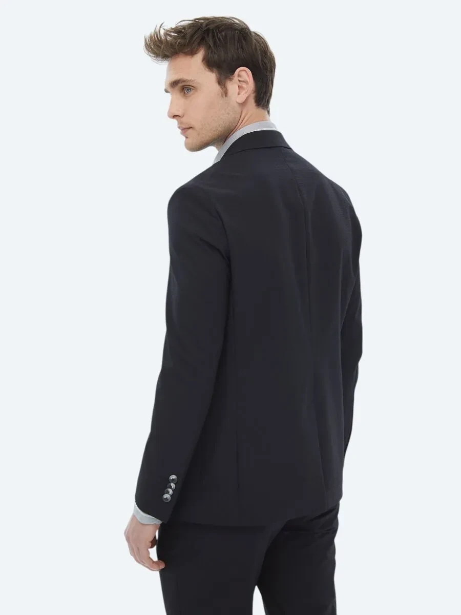 Black Plain Modern Fit Suit - 14