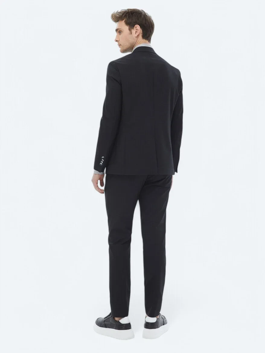 Black Plain Modern Fit Suit - 15