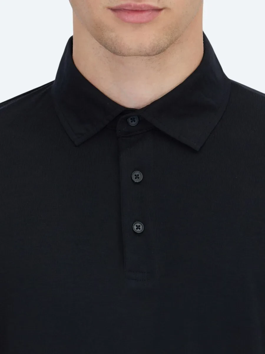 Black Plain Polo Neck T-Shirt - 5
