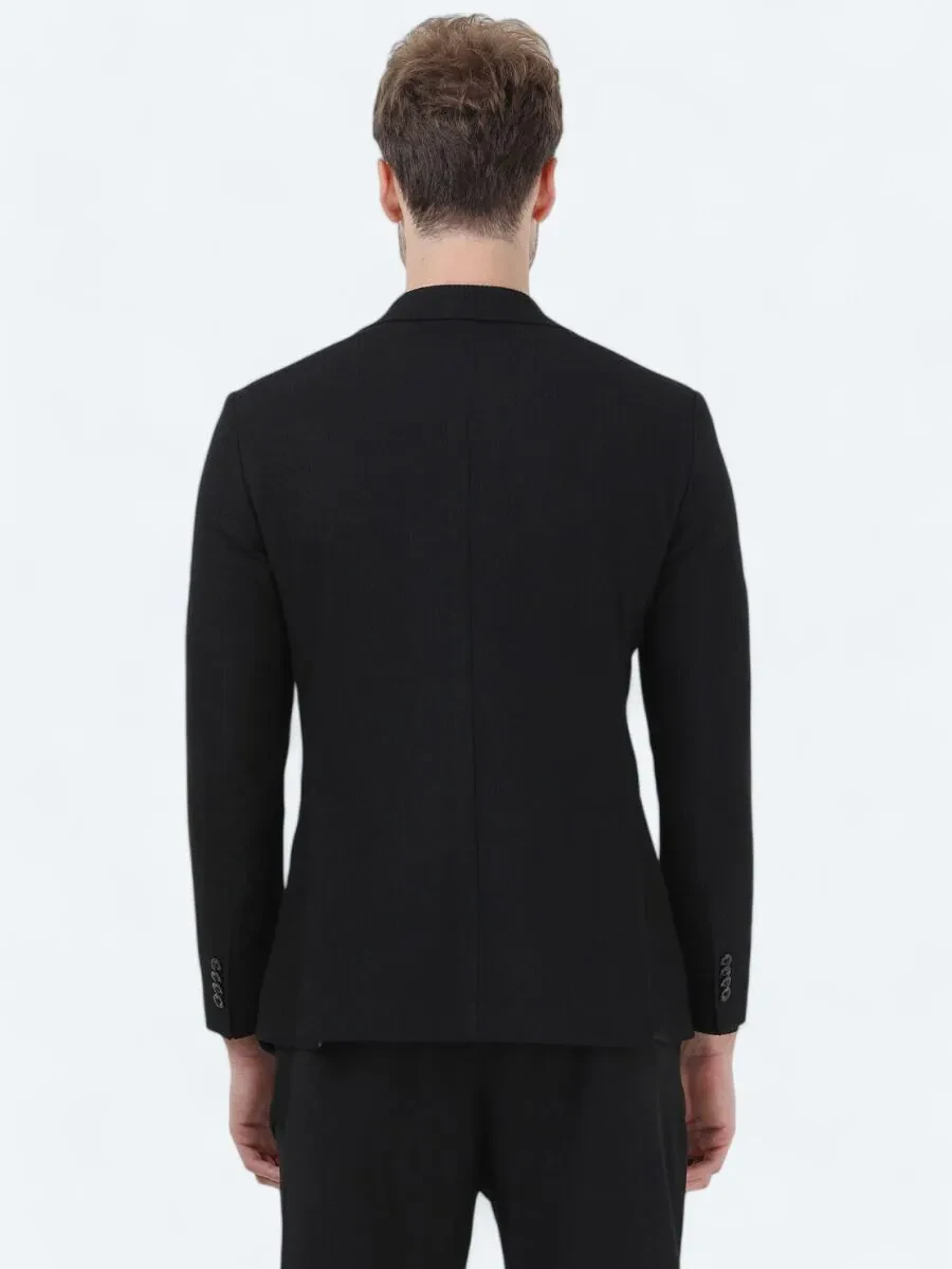Black Regular Fit Jacket - 6