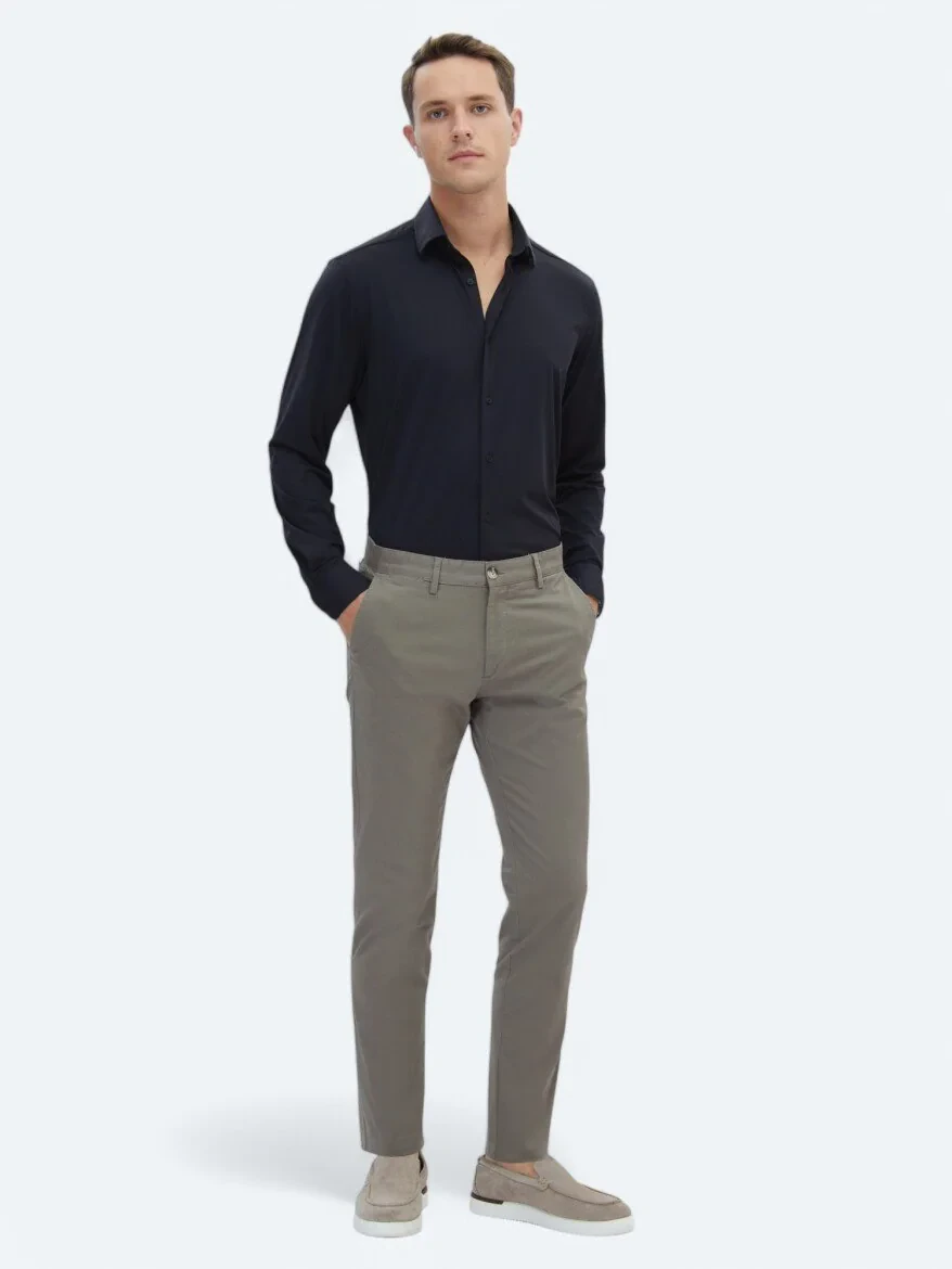 Black Regular Fit Knitting Casual Shirt - 2