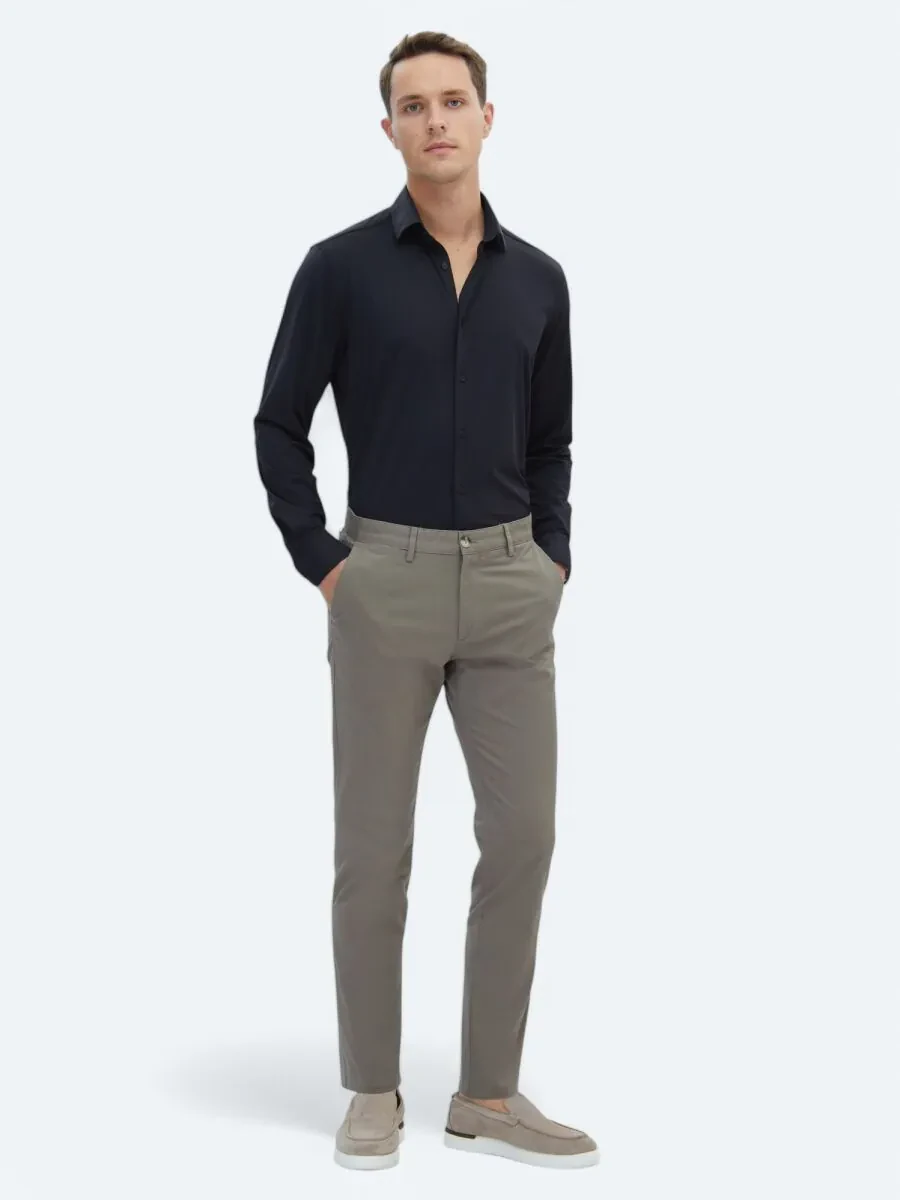 Black Regular Fit Knitting Casual Shirt - 2