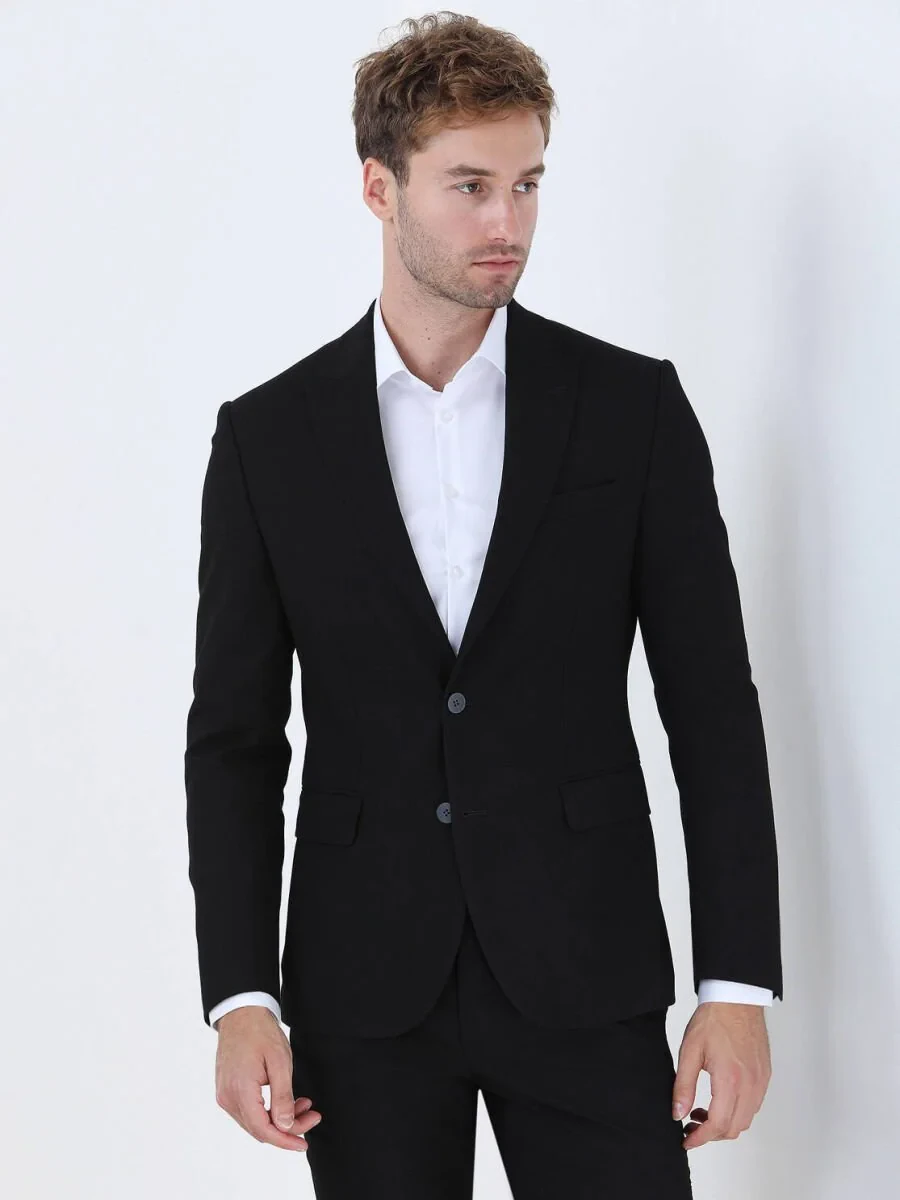 Black Regular Fit Suit - 2