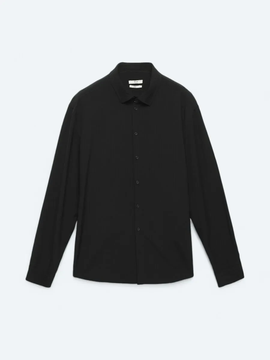 Black Regular Fit Weaving Casual Shirt - 6