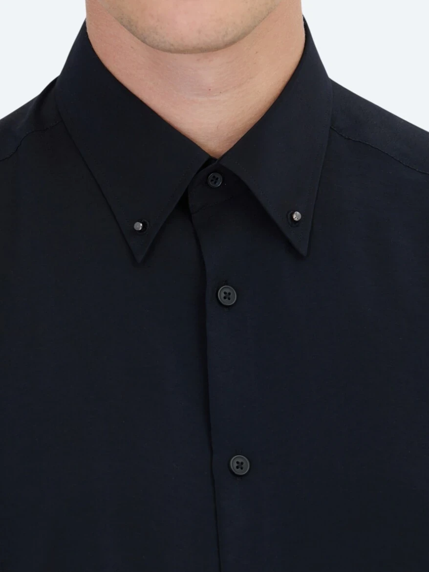 Black Regular Fit Weaving Casual Shirt - 5